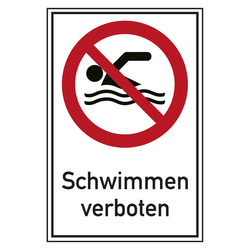 Verbotsschild Schwimmen verboten Kombischild