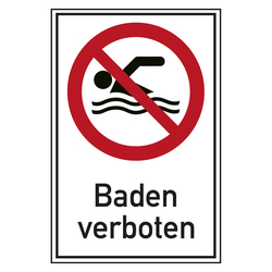 Verbotsschild Baden verboten Kombischild
