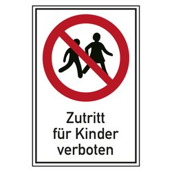 Verbotsschild Zutritt für Kinder verboten Kombischild