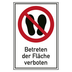 Verbotsschild Betreten der Fläche verboten Kombischild
