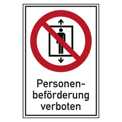 Verbotsschild Personenbeförderung verboten Kombischild