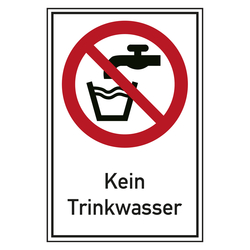 Verbotsschild Kein Trinkwasser Kombischild