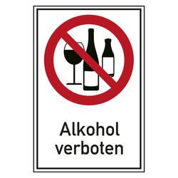 Verbotsschild Alkohol verboten Kombischild