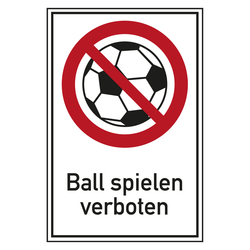 Verbotsschild Ball spielen verboten Kombischild