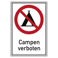 Verbotsschild Campen verboten Kombischild