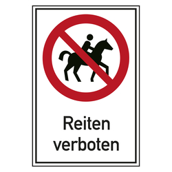 Verbotsschild Reiten verboten Kombischild