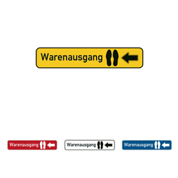 Bodenmarkierung Wegweiser Warenausgang in verschiedenen Ausführungen