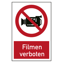 Verbotszeichen Filmen verboten Kombischild