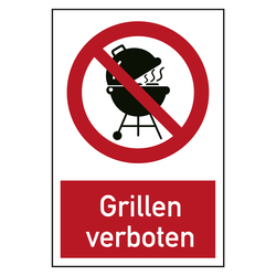 Verbotszeichen Grillen verboten Kombischild