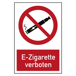 Verbotszeichen E-Zigarette verboten Kombischild