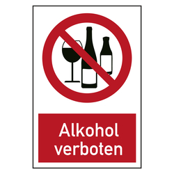 Verbotszeichen Alkohol verboten Kombischild