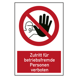 Verbotszeichen Zutritt für betriebsfremde Personen verboten Kombischild
