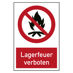 Verbotszeichen Lagerfeuer verboten Kombischild