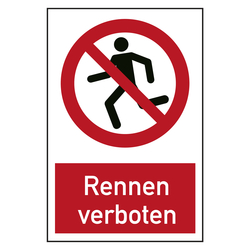 Verbotszeichen Rennen verboten Kombischild