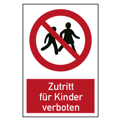 Verbotszeichen Zutritt für Kinder verboten Kombischild