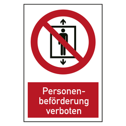 Verbotszeichen Personenbeförderung verboten Kombischild