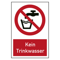 Verbotszeichen Kein Trinkwasser Kombischild