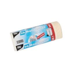PAPSTAR Müllbeutel mit Zugband - 30 L, LDPE, weiß, 30 Stück