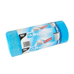 PAPSTAR Müllsäcke mit Zugband - 120 L, LDPE, blau, 15 Stück