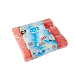 PAPSTAR M&uuml;llbeutel mit Zugband - 30 L, HDPE, rot, 3x 25 St&uuml;ck