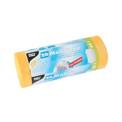 PAPSTAR Müllbeutel mit Zugband - 60 L, HDPE, gelb, 20 Stück