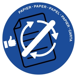 CEP Papierkorb Deckel - &Oslash; 380 mm, blau f&uuml;r Papier