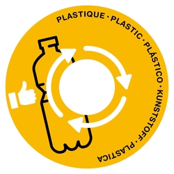 CEP Papierkorb Deckel - &Oslash; 380 mm, gelb f&uuml;r Kunststoff