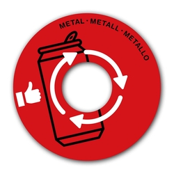 CEP Papierkorb Deckel - &Oslash; 380 mm, rot f&uuml;r Metall