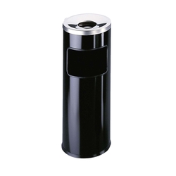 DURABLE Papierkorb mit Ascher SAFE Metall - Ø250 x 630 mm, 17 l, schwarz