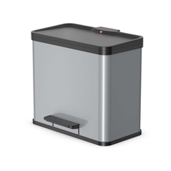 HAILO Tret-Abfalltrenner Öko Trio Plus L - 3 x 9 l, silber