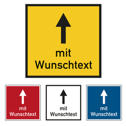 Bodenmarkierung Wegweiser mit Wunschtext quadratisch in verschiedenen Ausführungen