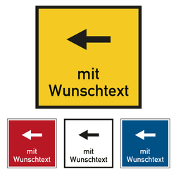 Bodenmarkierung Wegweiser mit Wunschtext quadratisch in verschiedenen Ausführungen