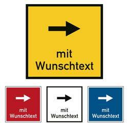 Bodenmarkierung Wegweiser mit Wunschtext quadratisch in verschiedenen Ausführungen