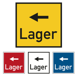 Bodenmarkierung Wegweiser Lager quadratisch in verschiedenen Ausführungen