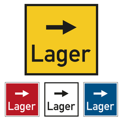 Bodenmarkierung Wegweiser Lager quadratisch in verschiedenen Ausführungen