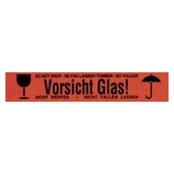 WIHEDÜ Warnband "Vorsicht Glas" - rot/schwarz, 50mm x 66m