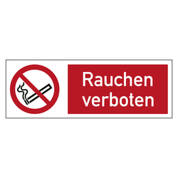 Kombischild Verbotszeichen Rauchen verboten