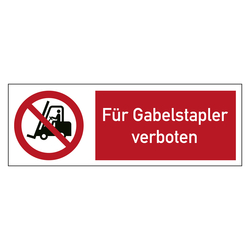 Kombischild Verbotszeichen Für Gabelstapler verboten