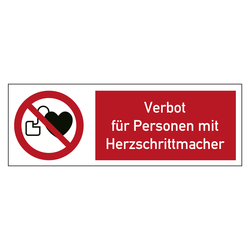 Kombischild Verbotszeichen Verbot für Personen mit Herzschrittmacher