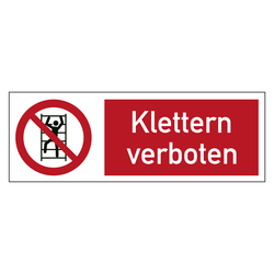 Bodenmarkierung Verbotsschild Klettern verboten