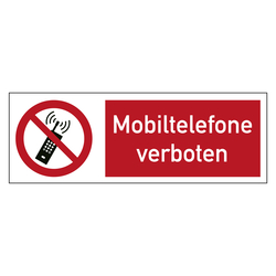 Kombischild Verbotszeichen Mobiltelefone verboten