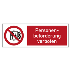 Kombischild Verbotszeichen Personenbeförderung verboten