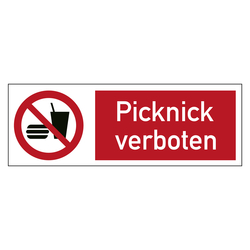 Kombischild Verbotszeichen Picknick verboten