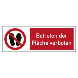 Kombischild Verbotszeichen Betreten der Fläche verboten
