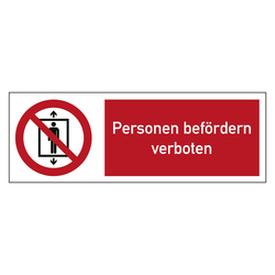 Bodenmarkierung Verbotsschild Personen befördern verboten