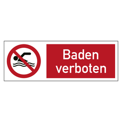 Kombischild Verbotszeichen Baden verboten