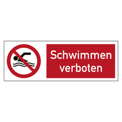 Kombischild Verbotszeichen Schwimmen verboten