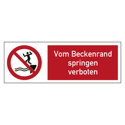 Kombischild Verbotszeichen Vom Beckenrand springen verboten