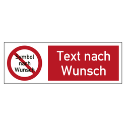 Bodenmarkierung Verbotsschild mit Wunschsymbol und Wunschtext