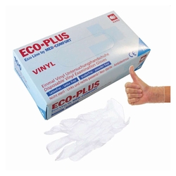 ECO-PLUS Einmalhandschuhe - Größe M, 100 Stück, Vinyl, weiß